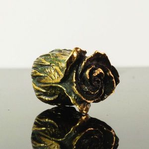 Мебельная ручка Бутон розы, античная бронза. Фото 2.