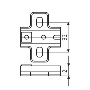 Монтажная планка H-4 для петли Slide-On Италия - Схема.