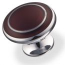 6116-L-AH Мебельная ручка кнопка хром глянец - древесная смола бордо