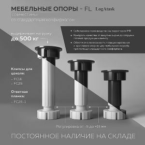 Комплект 4 ножки цокольная 150 мм 4pcs-fl15b. Фото 2.