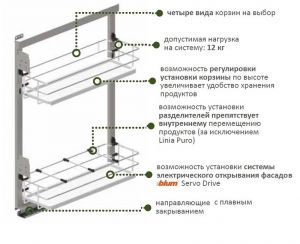 Изображение: Карго бутылочница 200 левая С ДОВОДЧИКОМ, графит E31.0049.