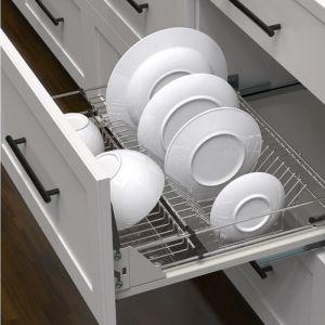 Фото. Выдвижная сушка для посуды 700 с ДОВОДЧИКОМ, графит E290632BL.