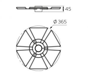 Чертёж: Держатель для фужеров барной стойки, античная бронза ST360 AB.