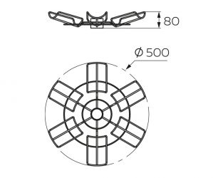 Чертёж - Полка для бутылок D=490 на барную стойку, античная бронза ST490 AB.