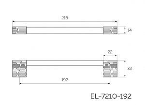 Чертёж: Изображение: Мебельная ручка скоба 192 атласная бронза EL-7210-192 MAB.