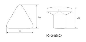 Чертеж - Ручка-кнопка Trilliant, матовый черный K-2650-BL.