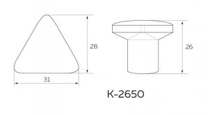 Ручка-кнопка Trilliant, матовый хром k-2650-sc -Чертёж.
