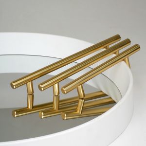 Фото: Мебельная Ручка-рейлинг 96, матовое золото R-3020-96-BSG.