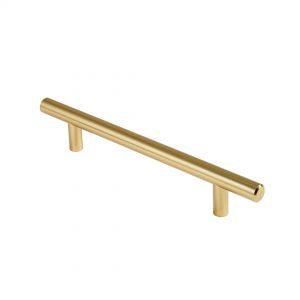 Картинка - Мебельная Ручка-рейлинг 128, матовое золото R-3020-128-BSG.