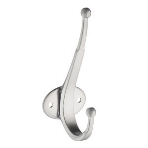 Картинка - Крючок 2х-рожковый, матовый хром KR 0320 SC.