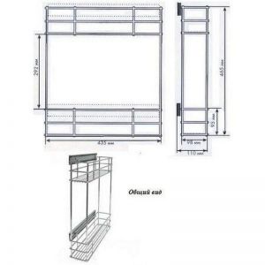 Корзина в базу 150 боковая VK-01-150 (35) - Чертеж