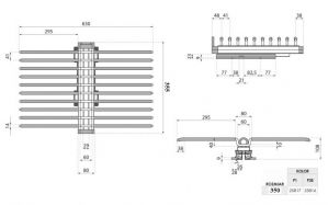 Чертёж: Вешалка для брюк верхнего крепления 336х355х160, антрацит WB-668B.