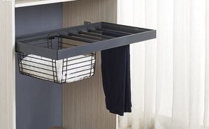 Фото. Вешалка для брюк с корзиной 600-650, антрацит WB-663-600.