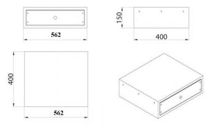 Выдвижной сейф 600 с сенсорной панелью WB-675-600 - Чертёж.