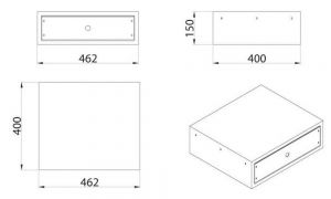 Чертёж. Выдвижной сейф 500 с сенсорной панелью WB-675-500.