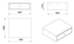 Чертёж - Выдвижной сейф 700 с сенсорной панелью WB-675-700.