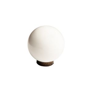 Картинка 1 - Ручка-кнопка мебельная белая керамика KF12-11.