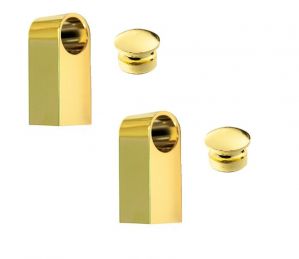 Заглушка для кухонного рейлинга d 16 мм золото. Картинка.