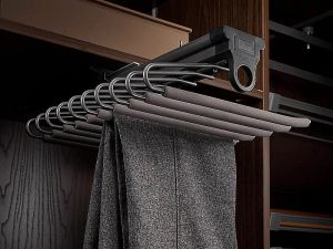 Фото. Брючница выдвижная боковая 336х350х160 с доводчиком, антрацит WB- 667B.