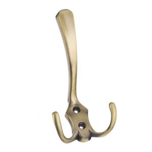Крючок мебельный двухрожковый, античная бронза KR-0050-AB - Фото.