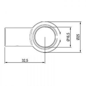 Держатель рейлинга модерн для кухни, золото. Италия - Чертёж.