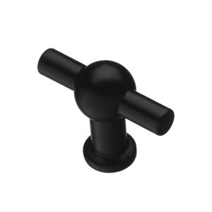 Картинка: Мебельная ручка-кнопка, матовый черный K-1140 BL.