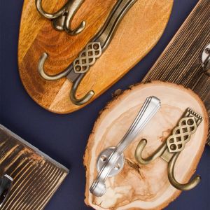 Крючок мебельный двухрожковый хром KR-0270 - Фото.