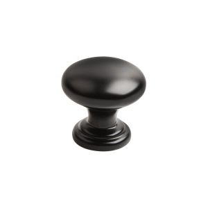 Мебельная ручка кнопка матовый черный RK-106 BL - фото.