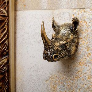Фото: Крючок настенный Носорог 60*90*90, античная бронза.