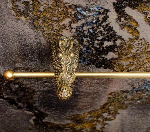 Полотенцесушитель Крокодилы 600*45*95, античная бронза, античная бронза.  Изображение 2.