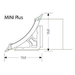 Схема: Плинтус для кухни Rehau 4200 мм Mini Plus нержавеющая сталь 16063451002.