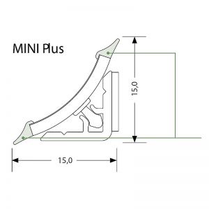 Комплект плинтуса Mini Rehau, серый металлик 13523391003 - схема.