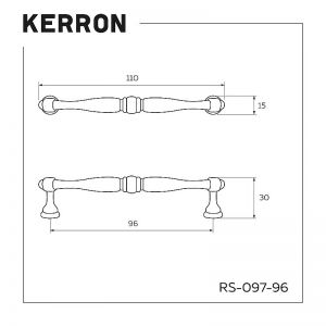 Схема - Ручка скоба для мебели 96 мм хром глянец RS-097-96