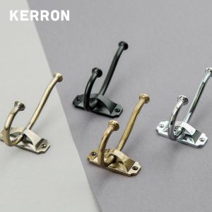 Картинка: Крючок мебельный 2х-рожковый матовый черный KR-0420-BL.