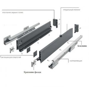 Выдвижной ящик H=185, L=400 мм, графит Lb17615. Фото 3.