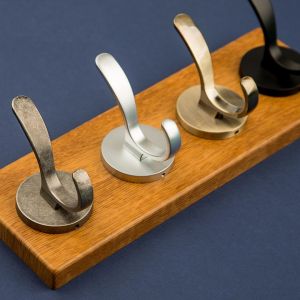 Картинка. Крючок мебельный 2х-рожковый, хром глянец KR-0350.