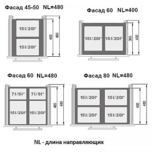 Схема: Система 450 выдвижных ведер, H=425.