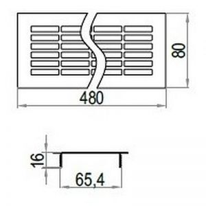 Схема: Вентиляционная решетка 80x480, белый T12.0344WT.