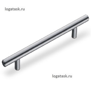 Мебельная ручка рейлинг 96 мм, шлифованная сталь. Фото