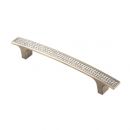 CRL08-128 BA Ручка-скоба с кристаллами 128 мм, античная бронза