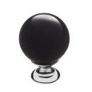 KF10-12 Ручка-кнопка, черное стекло, хром